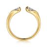 14K White  Yellow Gold Diamond Pear Open Ring - 0.11 ct