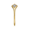 14K White  Yellow Gold Diamond Pear Open Ring - 0.11 ct