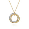 14K White  Yellow Gold Diamond Pendant Necklace-Bujukan - 0.25 ct