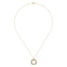 14K White  Yellow Gold Diamond Pendant Necklace-Bujukan - 0.25 ct