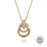 14K White  Yellow Gold Diamond Pendant Necklace-Bujukan - 0.24 ct