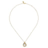 14K White  Yellow Gold Diamond Pendant Necklace-Bujukan - 0.24 ct