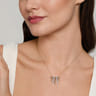 14K White  Yellow Gold Diamond Pendant Necklace - 0.35 ct