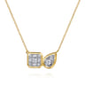 14K White  Yellow Gold Diamond Pendant Necklace - 0.4 ct