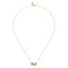 14K White  Yellow Gold Diamond Pendant Necklace - 0.4 ct