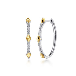 14K-White--Yellow-Gold-Diamond-Rhombus-Intricate-Hoop-Earrings1