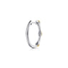 14K White Yellow Gold Diamond Rhombus Shape Classic Hoop Earrings - 0.06 ct