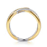 14K White  Yellow Gold Diamond Spike Bypass Ring - 0.2 ct