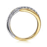 14K White  Yellow Gold Diamond Spike Bypass Ring - 0.3 ct