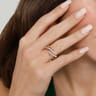14K White  Yellow Gold Diamond Spike Bypass Ring - 0.3 ct