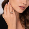 14K White  Yellow Gold Diamond Spike Cross Cross Ring - 0.25 ct