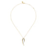 14K White  Yellow Gold Diamond Spike Drop Necklace - 0.2 ct