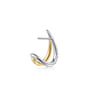 14K White  Yellow Gold Diamond Spike J Hoop Earrings - 0.2 ct