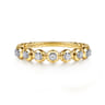 14K White  Yellow Gold Diamond Stackable Ring - 0.06 ct
