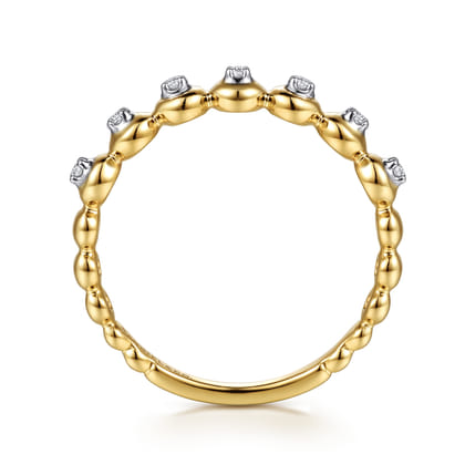 14K White  Yellow Gold Diamond Stackable Ring