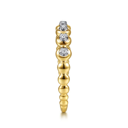 14K White  Yellow Gold Diamond Stackable Ring