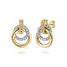 14K White  Yellow Gold Diamond Stud Earrings- Bujukan - 0.45 ct