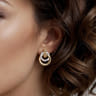 14K White  Yellow Gold Diamond Stud Earrings- Bujukan - 0.45 ct