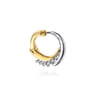 14K White  Yellow Gold Diamond Swirl Bypass Hoop Earrings - 0.75 ct