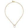 14K White  Yellow Gold Diamond Teardrop Chain Necklace - 0.21 ct
