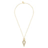 14K White  Yellow Gold Diamond Teardrop Necklace - 0.75 ct