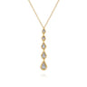 14K White  Yellow Gold Diamond Teardrop Necklace - 0.3 ct