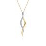 14K White  Yellow Gold Diamond Twisted Spike Drop Necklace - 0.3 ct