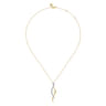 14K White  Yellow Gold Diamond Twisted Spike Drop Necklace - 0.3 ct