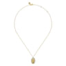 14K White-Yellow Gold Diamond Virgin Mary Pendant Necklace - 0.21 ct