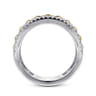 14K White  Yellow Gold Diamond Wide Band Ring-Bujukan - 0.4 ct