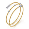 14K White-Yellow Gold Diamond Wrap Bangle - 0.55 ct