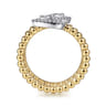 14K White  Yellow Gold Diamond Wrap Ring-Bujukan - 0.5 ct