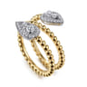 14K White  Yellow Gold Diamond Wrap Ring-Bujukan - 0.5 ct