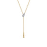 14K White  Yellow Gold Diamond Y Necklace-Bujukan - 0.02 ct