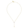 14K White  Yellow Gold Diamond Y Necklace-Bujukan - 0.02 ct