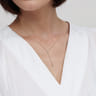 14K White  Yellow Gold Diamond Y Necklace-Bujukan - 0.02 ct