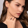 14K White  Yellow Gold Diamond and Amethyst Open Ring - 0.15 ct