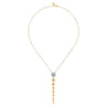 14K White  Yellow Gold Diamond and Bujukan Ball Graduating Drop Necklace - 0.8 ct