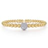 14K White Yellow Gold Diamond and Bujukan Ball Split Bangle Bracelet - 0.5 ct