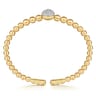 14K White Yellow Gold Diamond and Bujukan Ball Split Bangle Bracelet - 0.5 ct