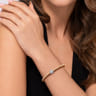 14K White Yellow Gold Diamond and Bujukan Ball Split Bangle Bracelet - 0.5 ct