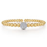 14K White  Yellow Gold Diamond and Bujukan Ball Split Bangle Bracelet - 0.5 ct