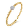 14K White  Yellow Gold Diamond and Bujukan Ball Split Bangle Bracelet - 0.5 ct