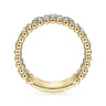14K White-Yellow Gold Diamond and Bujukan Bead Ring - 0.4 ct