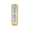 14K White-Yellow Gold Diamond and Bujukan Bead Ring - 0.4 ct