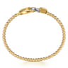14K White  Yellow Gold Diamond and Diamond Cut Double Round Disk Bangle Bracelet - 0.14 ct