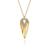 14K White  Yellow Gold Diamond and Diamond Cut Pendant Necklace - 0.15 ct
