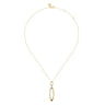 14K White  Yellow Gold Diamond and Oval Link Pendant Necklace - 0.08 ct