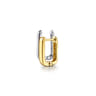 14K White  Yellow Gold Diamond and Pyramid Double Row Huggie Earrings - 0.2 ct