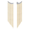 14K White Yellow Gold Diamond and Tassel Stud Earrings - 0.22 ct